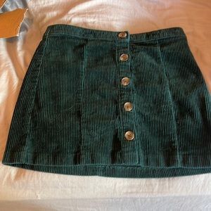 corduroy green skirt with buttons